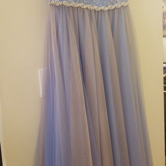 Light Blue Embellished Evening Dress - Picture 5 of 8
